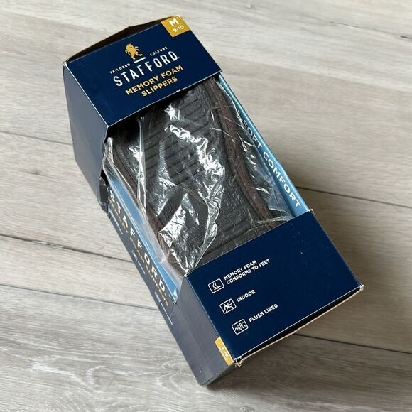 Stafford Scuff Mens Slip-On Slippers memory foam slippers Size M (9-10) in BROWN - Picture 4 of 5